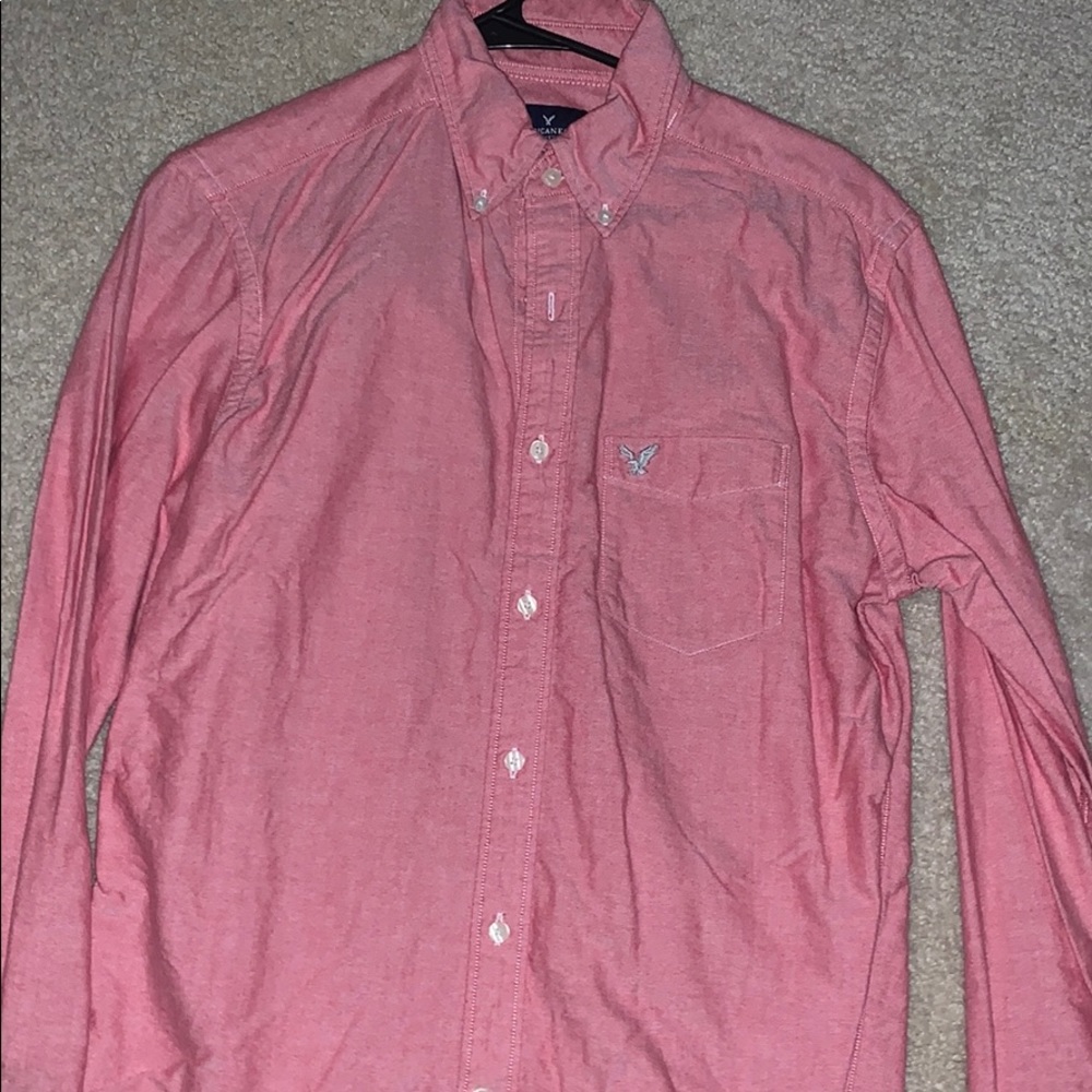 American Eagle red long sleeve dress shirt